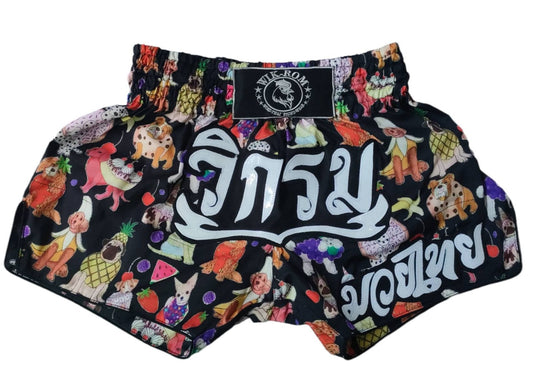 Limited Muay thai boxing shorts dog party  Wik-Rom brand (5% of price is for charity & solidarity ) from Thailand